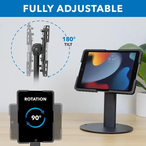 Miniatura 3 de Mount-It! Soporte universal para tableta con inclinación, soporte de quiosco antirrobo para iPad POS de venta al por menor, compatible con tabletas