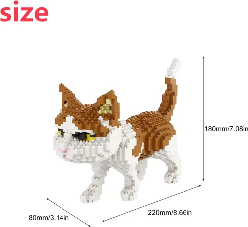 Miniatura 2 de Larcele Juego de mini bloques de construcción para gatos, ladrillos de juguete de construcción 3D para bricolaje, 1390 piezas KLJM-05