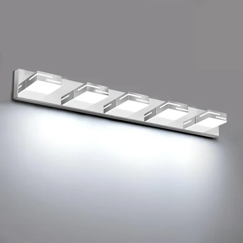 Miniatura 20 de Lámparas LED modernas para tocador de baño, 2 luces regulables de 15 pulgadas, color negro mate, para accesorios de iluminación de baño sobre