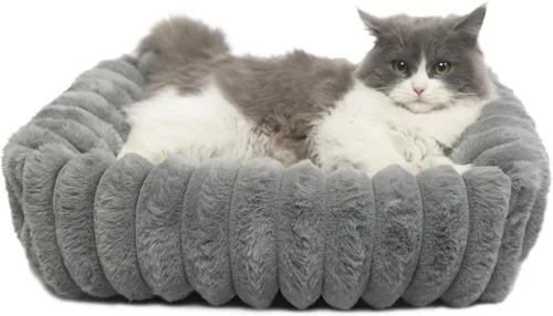 Miniatura 11 de Cute Small Dog Beds for Small Dogs Girl and Cats Washable,Rectangle Cat Bed with Sides Orthopedic Soft Cozy Calming Sleeping Puppy Beds Pink Pet