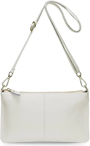 Miniatura 2 de YALUXE Clutch Wristlet - Cartera de piel auténtica con bloqueo RFID y cadena de hombro