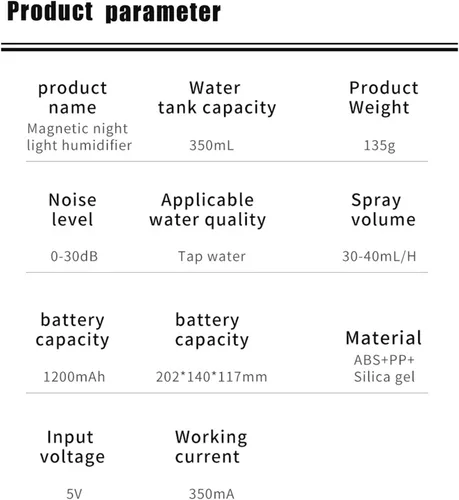 Miniatura 2 de Humidificador 350ML Humidificador USB Humidificadores recargables Inalámbrico Air Mist Maker Difusor de aire portátil Humidificador Humidificador