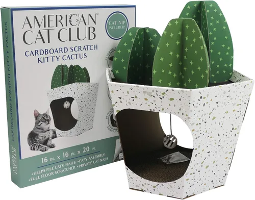Miniatura 8 de American Cat Club Casa para gatos con rascador y hierba gatera incluidos - Casa de playa