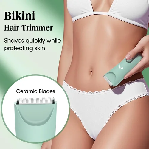 Miniatura 2 de Zesuti Afeitadora Eléctrica para Mujeres con Recorte de Bikini, Maquinillas de Afeitar Eléctricas para Mujeres, Afeitadora Inalámbrica para el Verde