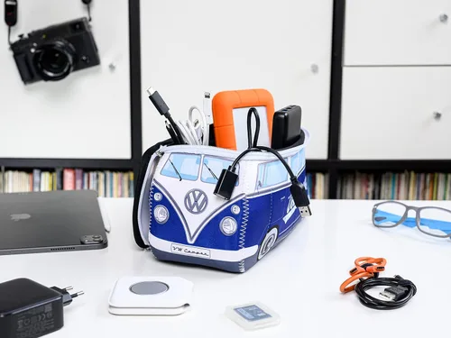 Miniatura 5 de BRISA VW Collection - Volkswagen Bolsa universal de neopreno para maquillaje, cosméticos, artículos de tocador para farmacia de viaje, con diseño