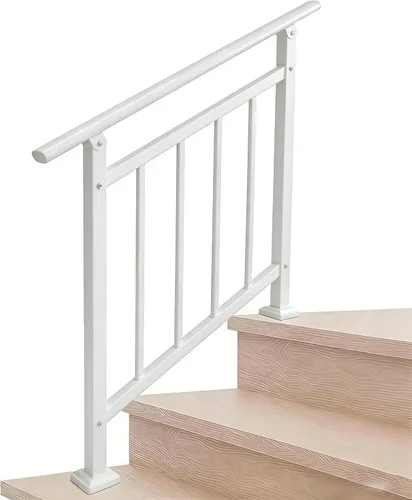 Pasamanos para escalones al aire libre adecuados para 1 a 3 escalones, barandilla de escalera de hierro forjado, paso estable con pasamanos de 3