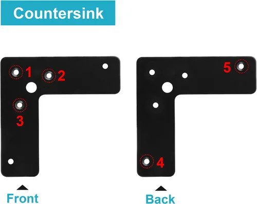 Miniatura 3 de GBGS 10 soportes de esquina plana de 4 x 4 pulgadas, placa de reparación en forma de L, color negro Correas en L para madera