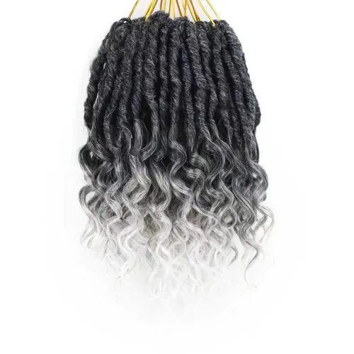 Miniatura 13 de Cabello de ganchillo para mujeres negras Goddess Locs de 14 pulgadas 8 paquetes 613 Locs falsos suaves preenganchados trenzas de ganchillo cabello