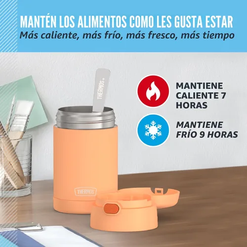 Miniatura 5 de THERMOS FUNTAINER Tarro de alimentos de acero inoxidable aislado al vacío de 16 onzas con cuchara plegable, naranja neón Anaranjado Neón