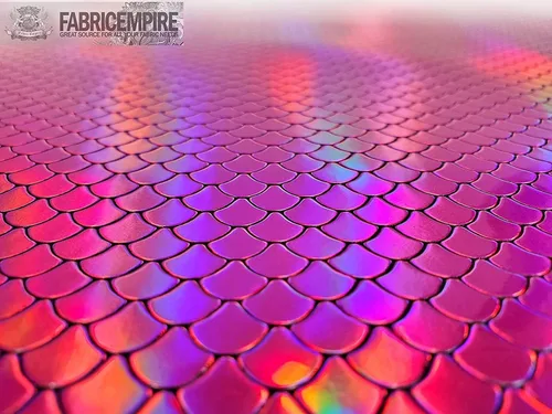 Miniatura 4 de Fabric Empire The Yard - Escamas holográficas de vinilo con relieve de pez de sirena en relieve, tela brillante de 54 pulgadas de ancho