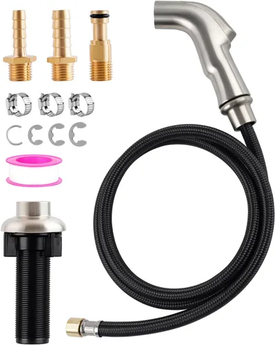 Hygie Rinse Accesorio universal de cabezal rociador para fregadero de cocina, compatible con reemplazo de rociador de grifo Moen, rociadores Níquel