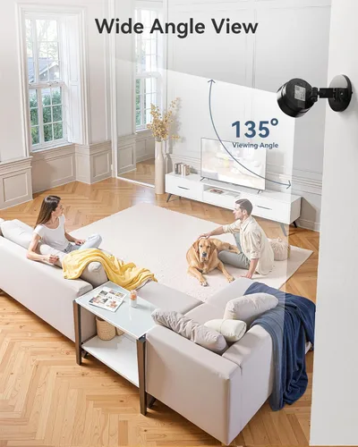Miniatura 9 de FOSCAM Cámara de seguridad 3K 5MP interior/exterior, 0.08 oz y 0.18 oz WiFi magnética Mini perro/gato/mascota/bebé/cámara de bebé, detección de Negro