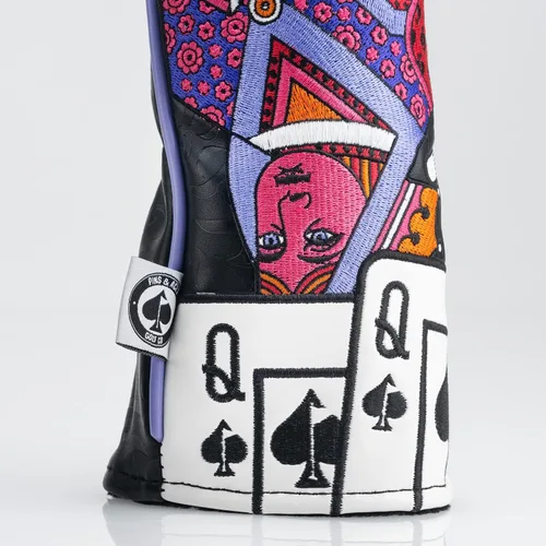 Miniatura 4 de Pins & Aces Fairway - Funda de cuero de primera calidad hecha a mano – Ace of Spades y cierre magnético, cubierta para palos de golf de calidad