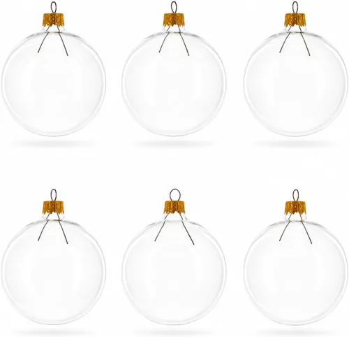 Juego de 6 bolas de cristal transparente adornos de Navidad DIY Craft 3.25 pulgadas