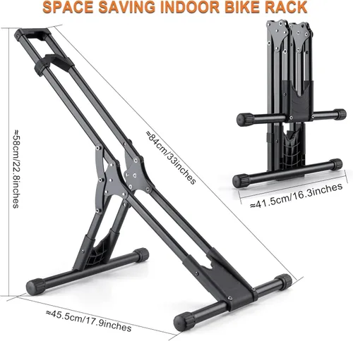Miniatura 5 de CHEPARK Soporte de Piso para Bicicleta - Soporte de Bicicleta Interior para Garaje/Hogar - Almacenamiento de Bicicletas Soporte de Estacionamiento