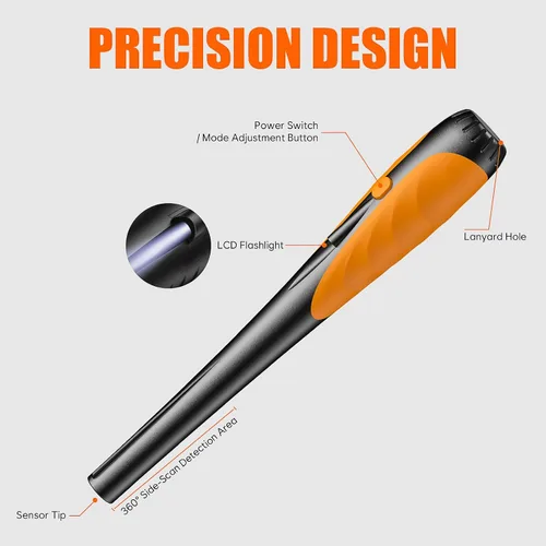 Miniatura 3 de Detector de Metales Pinpointer, 4 Modos de Búsqueda de Tesoros Localizador de Sonda Profesional Impermeable de Mano Varita Puntero, Detector