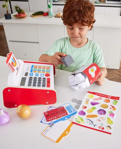 Miniatura 9 de Hape Caja registradora Beep 'n' Buy Caja registradora de juguete de juego de rol para niños, para niños a partir de 3 años