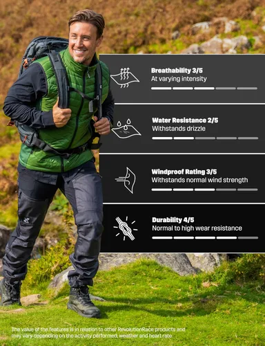Miniatura 4 de RevolutionRace Pantalones GP Pro para hombre, pantalones duraderos y ventilados para todas las actividades al aire libre