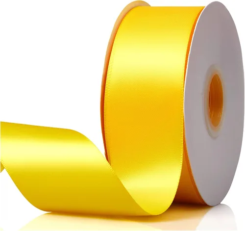 Miniatura 108 de Cinta de satén de doble cara verde manzana de 1-1/2 x 50 yardas, rollos de cinta de tela de alta densidad de color sólido, ideal para envolver