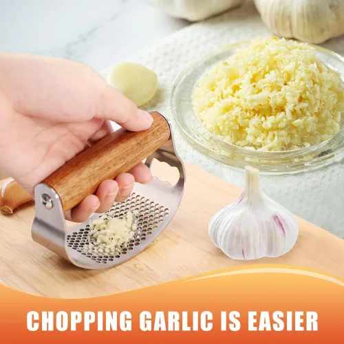 Miniatura 7 de Prensador de Ajo de Acero Inoxidable, Prensa de Ajo Profesional Rocker Mejorada 2025, Triturador de Ajo Ergonómico para Uso en Cocina Doméstica