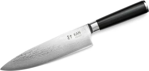 KAN Cuchillo de chef profesional Core VG-10 de 8 pulgadas, 67 capas de Damasco ambidiestro (hoja japonesa VG-10 sin martillar, mango G10)