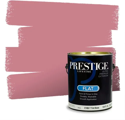 Miniatura 263 de Prestige Paints Pintura exterior e imprimación en uno, 1 galón, plano, coincidencia comparable de Valspar* Amber Rose*