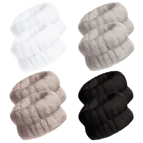 Miniatura 7 de Muñequeras para lavar la cara, pulseras de spa, 8 unidades, toallas de muñeca de microfibra, pulseras de lavado facial, bandas absorbentes