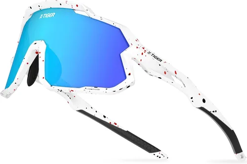 Miniatura 17 de X-TIGER Gafas de sol polarizadas para niños y niñas, lentes de sol de béisbol polarizadas para niños de 8 a 14 años, UV400, gafas de ciclismo y Negro
