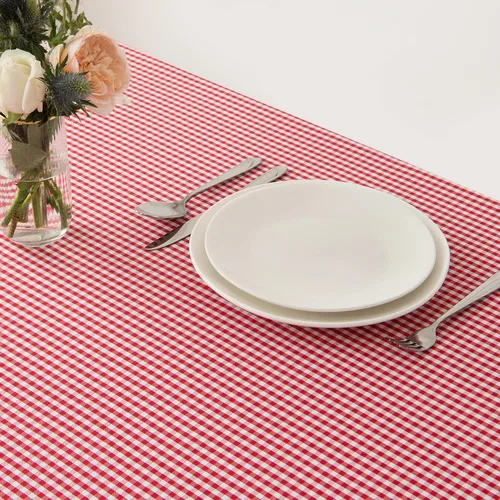Miniatura 4 de maxmill - Mantel rectangular a cuadros, resistente al agua, antiarrugas, a prueba de derrames, pesado, suave, mantel a cuadros de gingham para Rojo