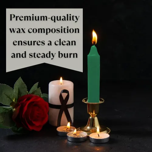 Miniatura 5 de Vrinda® Juego de mini velas cónicas sin perfume de hechizo ritual de 20 a 4 pulgadas, ideal para trabajos de campanilla, altar, hechizo (verde)