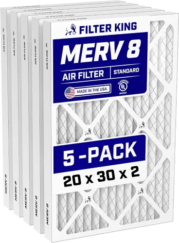 Miniatura 40 de Filter King Filtro de aire de 5.5 x 29.5 x 1 (MERV 8) (paquete de 5) filtros de horno de CA para control de polvo y alergias, fabricados en EE. UU.
