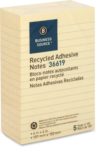 Miniatura 3 de Business Source Notas Adhesivas Amarillas 4"x6