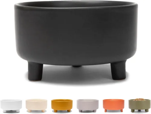 Miniatura 13 de Waggo Uplift - Tazón de cerámica para perros para razas pequeñas, medianas y grandes, pesado y duradero, para alimentos y agua, apto para Crema