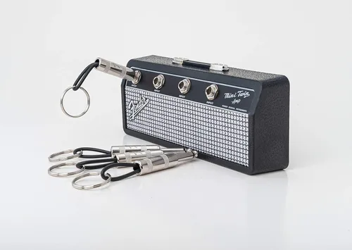 Miniatura 2 de Pluginz - Fender - Jack Rack - Negro y plateado con 4 llaveros de enchufe de guitarra