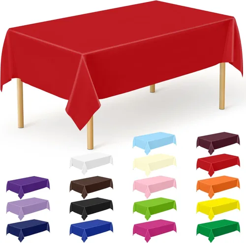 Miniatura 51 de Suministros de regreso a clases, 2 manteles de 108 x 54 pulgadas, manteles desechables coloridos para el primer día de escuela, rectangular