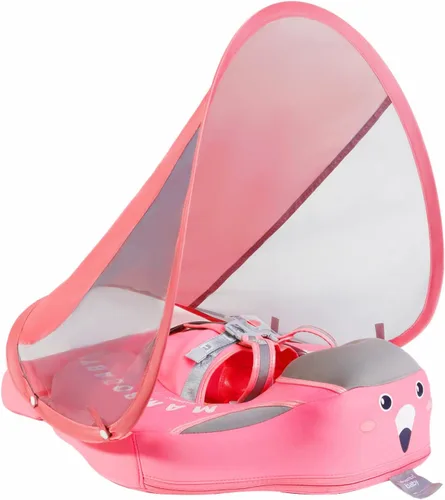 Miniatura 15 de GENTEACO Mambobaby Flotador de natación para bebé con toldo, flotador no inflable para piscina infantil con cola, de 3 a 24 meses, evita voltearse