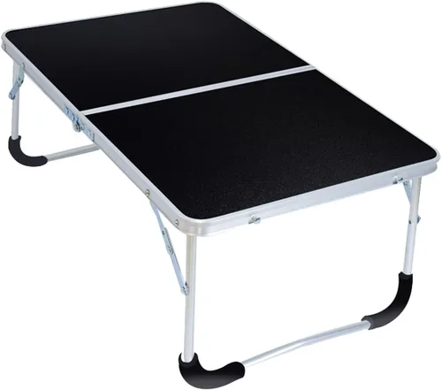 Mesa plegable portátil – Pequeña mesa plegable al aire libre, adecuada para viajes, camping, playa, barbacoa, picnic, fiesta, patio (negro)