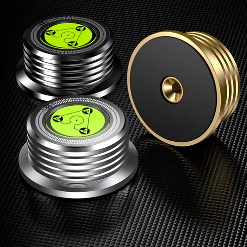 Miniatura 7 de Peso récord, nivel de tocadiscos de 60 Hz, HiFi de 9.5 onzas, disco estroboscópico 3 en 1, estabilizador de disco de 45 RPM con nivel de burbuja