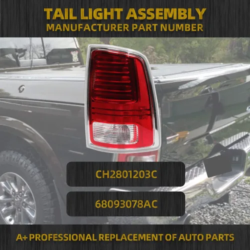 Miniatura 2 de Dasbecan Conjunto de Luces Traseras LED Compatible con Dodge Ram 1500 2013-2018 Ram 2500 y 3500 2014-2018 Lado del Pasajero Plug & Play Reemplaza#