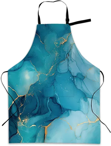 Miniatura 23 de Delantal de cocina con bolsillo, cuello ajustable impermeable y lazos largos, delantal de cocina para hornear, jardinería, pintura para mujer Retro