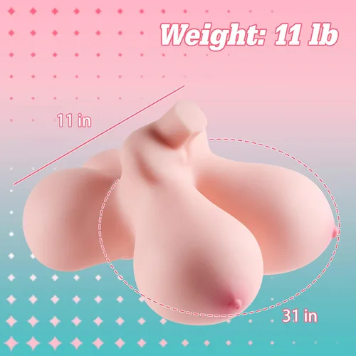 Miniatura 2 de Muñeca sexual para adultos de 11 libras para hombres, masturbador masculino, muñeca sexual de torso con bolsillo de coño con pechos grandes, vagina