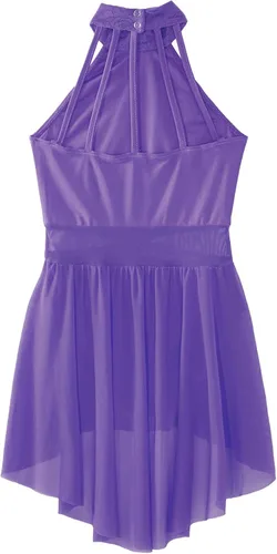 Miniatura 6 de Vestido de ballet lírico para niñas y niñas, sin mangas, encaje floral, leotardo contemporáneo, moderno disfraz de baile