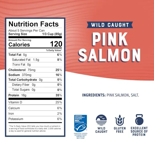 Miniatura 3 de Bumble Bee Prime Atlantic Salmon, lata de 5 onzas - Salmón Premium - 24g de proteína por porción - Sin Gluten y Kosher