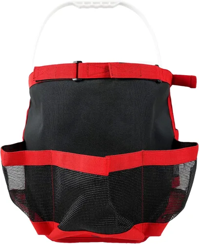 Miniatura 4 de MELOTOUGH Cubo organizador de herramientas de lavado de coches para herramientas de jardín, apto para cubo de 3.5 a 5 galones (rojo)
