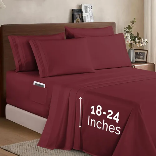 Miniatura 53 de Elegant Comfort - Juego de ropa de cama resistente a arrugas y decoloración más acogedor, sábana bajera elástica en todo el contorno, bolsillo