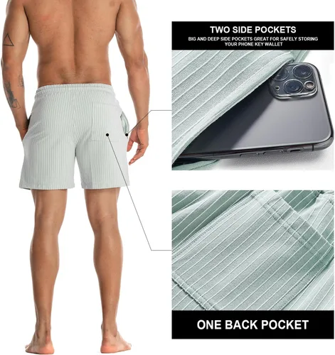 Miniatura 3 de FIROTTII Pantalones cortos de entrenamiento para hombre, entrepierna de 5 pulgadas, pantalones cortos deportivos casuales para hombre