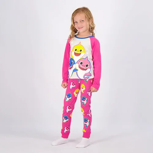 Miniatura 8 de Nickelodeon Baby Shark - Conjunto de camisa de manga larga y pantalones deportivos para bebés, niños pequeños y niños pequeños, color rosagris