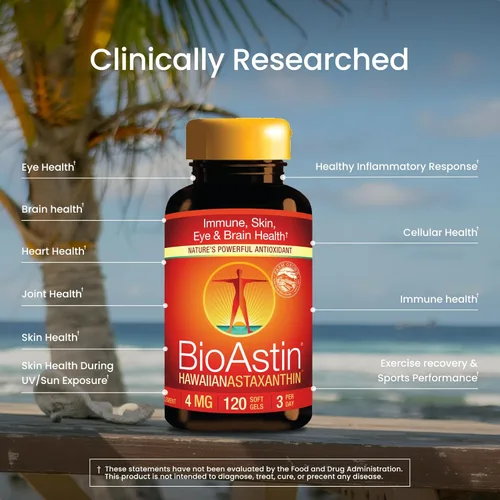 Miniatura 3 de Nutrex Hawaii BioAstin Astaxantina hawaiana - 4 mg, 120 cápsulas blandas - Suplemento antioxidante premium Farm-Direct para apoyar la salud