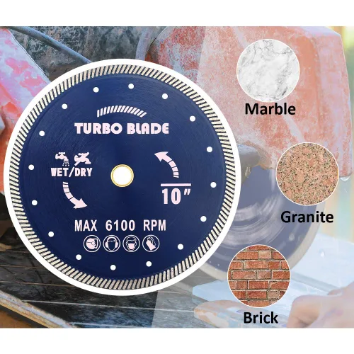 Miniatura 4 de Hoja de corte turbo de diamante de 10 "Hoja de granito para granito y mármol..