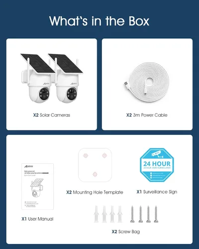 Miniatura 9 de ANRAN Cámaras de seguridad solares inalámbricas para exteriores, cámaras 2K para seguridad del hogar con panel solar fijo, PTZ de 360°